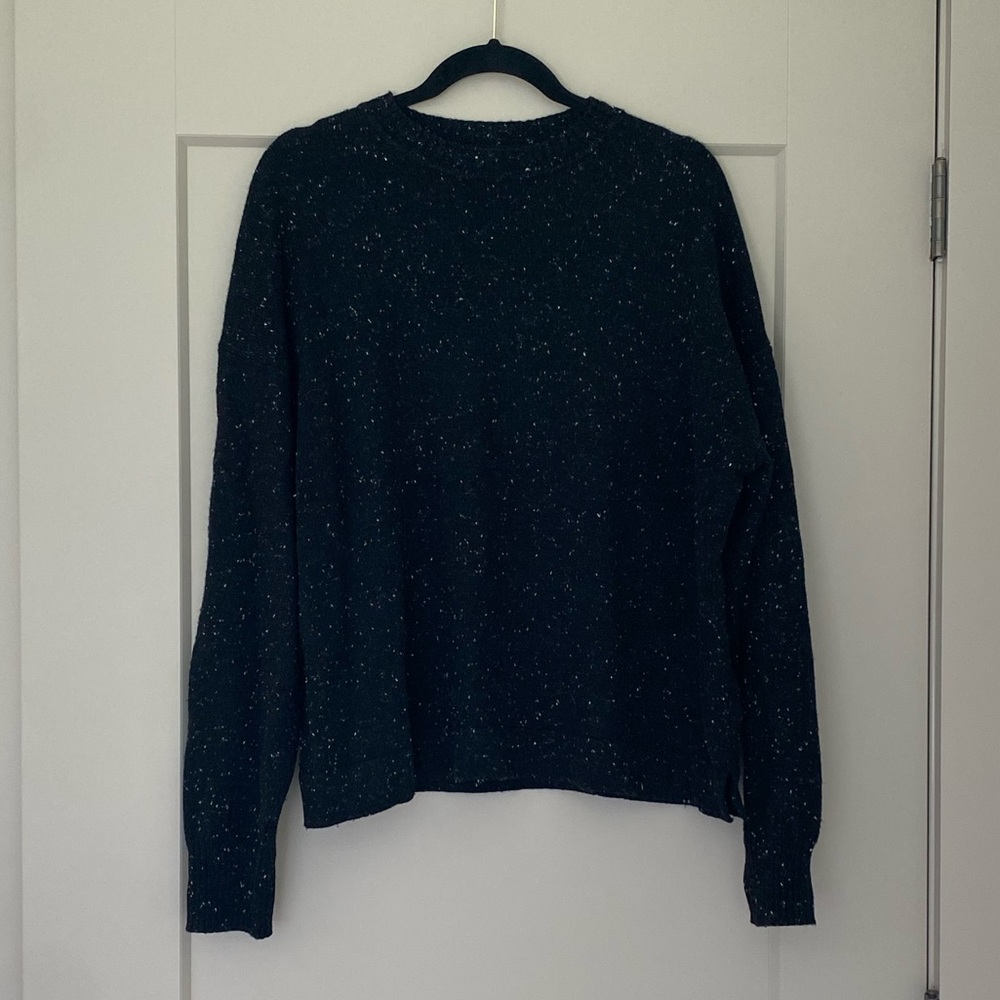 J. Crew Factory Black Speckled Knit Sweater - Size L